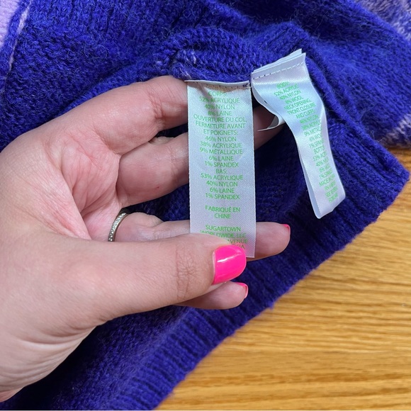 Lilly Pulitzer tessalyn purple and pink cardigan size XS - Picture 8 of 8